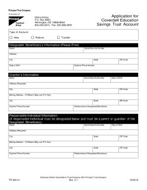 Coverdell Education Savings Trust Account Application