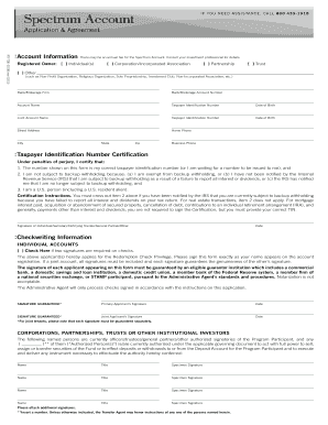 Spectrum Account Application & Agreement