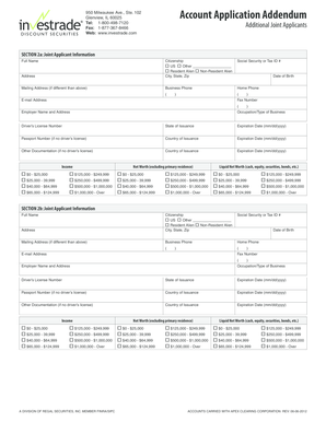 Account Application Addendum