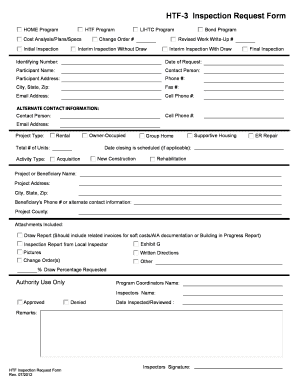 HTF Inspection Request Form