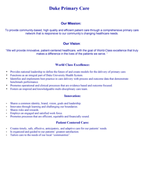 Duke Primary Care Patient Profile Information Form