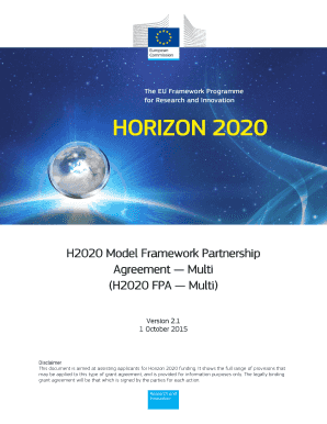 H2020 Model Framework Partnership Agreement Multi H2020