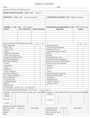 Medical History Form