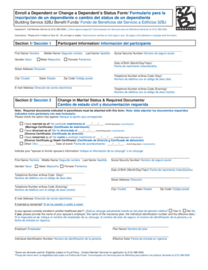 Enroll a Dependent or Change a Dependent’s Status Form