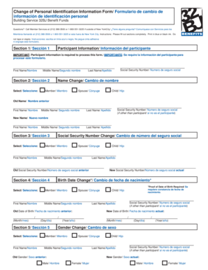 Change of Personal Identification Information Form