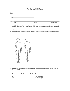 Pain Survey Form