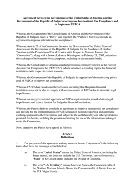 US Bulgaria FATCA Agreement