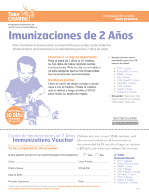 Cupón de Imunizaciones de 2 Años