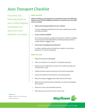 Auto Transport Checklist