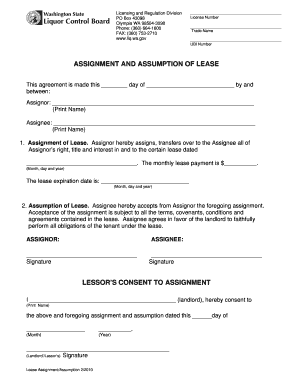 Assignment and Assumption of Lease