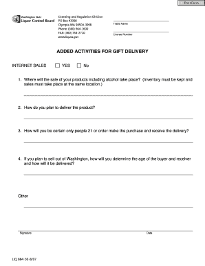 Washington Gift Delivery License Application