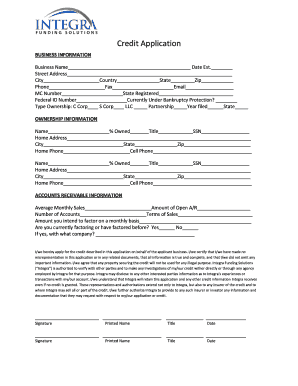 Business Credit Application
