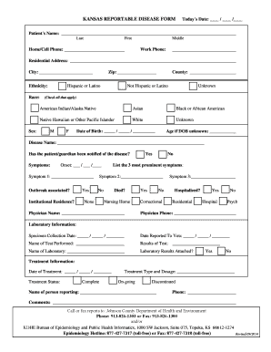 Kansas Reportable Disease Form