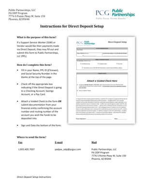 Direct Deposit Setup Form