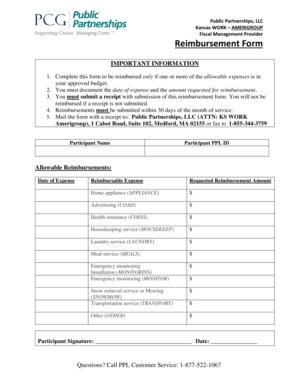 Kansas WORK Amerigroup Reimbursement Form