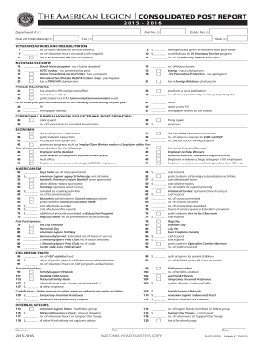 Consolidated Post Report Form