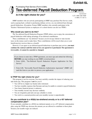 Tax-Deferred Payroll Deduction Program Application