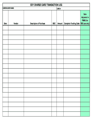 EOY Charge Card Transaction Log