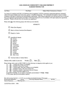 Academic Selection Unit - info laccd