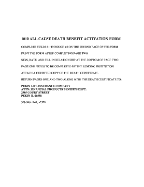 All Cause Death Benefit Activation Form