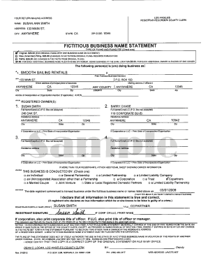 California Fictitious Business Name Statement
