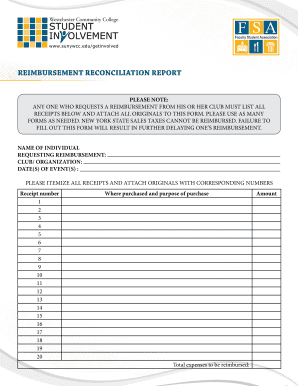 Reimbursement Reconciliation Report
