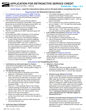 IMRF Retroactive Service Credit Application