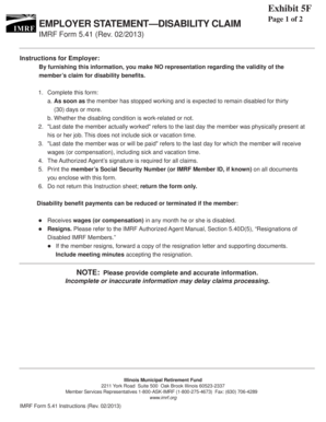Employer Statement Disability Claim