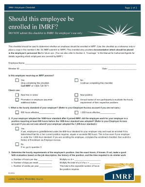IMRF Employer Checklist
