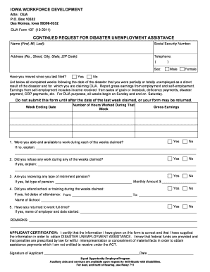 Iowa Unemployment Insurance Claim Application