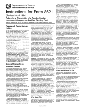Instructions for Form 8621