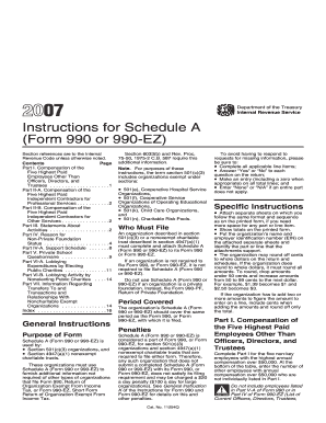Instructions for Schedule A (Form 990 or 990-EZ)