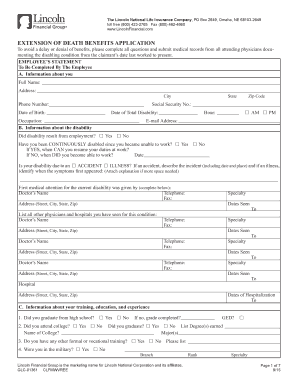 Extension of Death Benefits Application