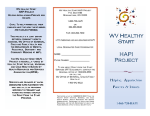 WV Healthy Start HAPI Project Application