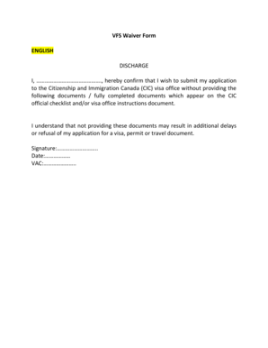 VFS Waiver Form ENGLISH - VFS Global - Fill and Sign Printable Template