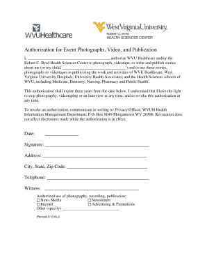Authorization for Event Photographs and Video