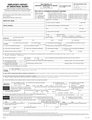 Arizona Industrial Injury Report Form