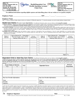Health and Dependent Care Claim Form