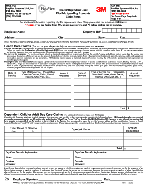 Health and Dependent Care Claim Form