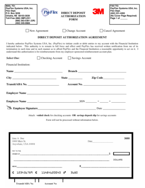 Direct Deposit Authorization Agreement