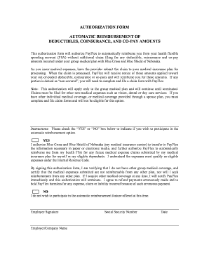Authorization Form for Automatic Reimbursement of Medical Expenses