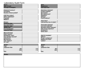 Laboratory Audit Form