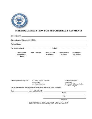 Subcontractor Payment Documentation