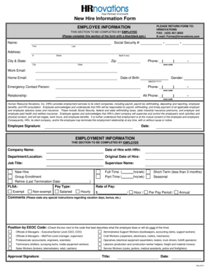 New Hire Information Form
