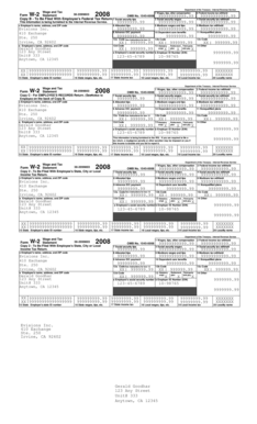 IRS W-2 Wage and Tax Statement 2008