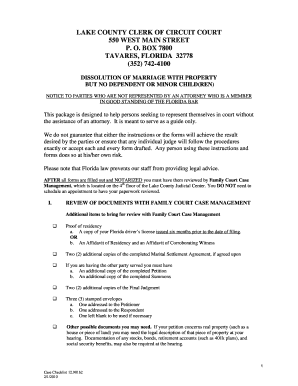 Florida Dissolution of Marriage with Property Form
