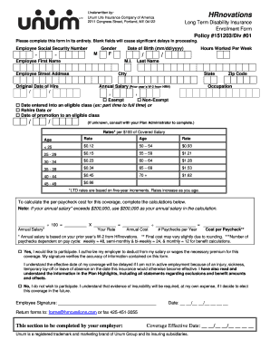 Long Term Disability Insurance Enrollment Form