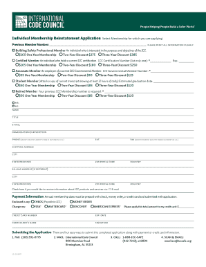 Individual Membership Reinstatement Application
