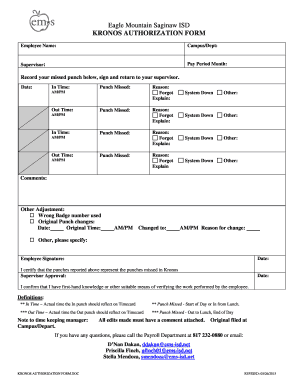 Kronos Authorization Form