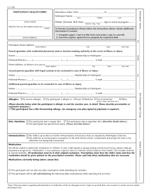 Participant Health Form